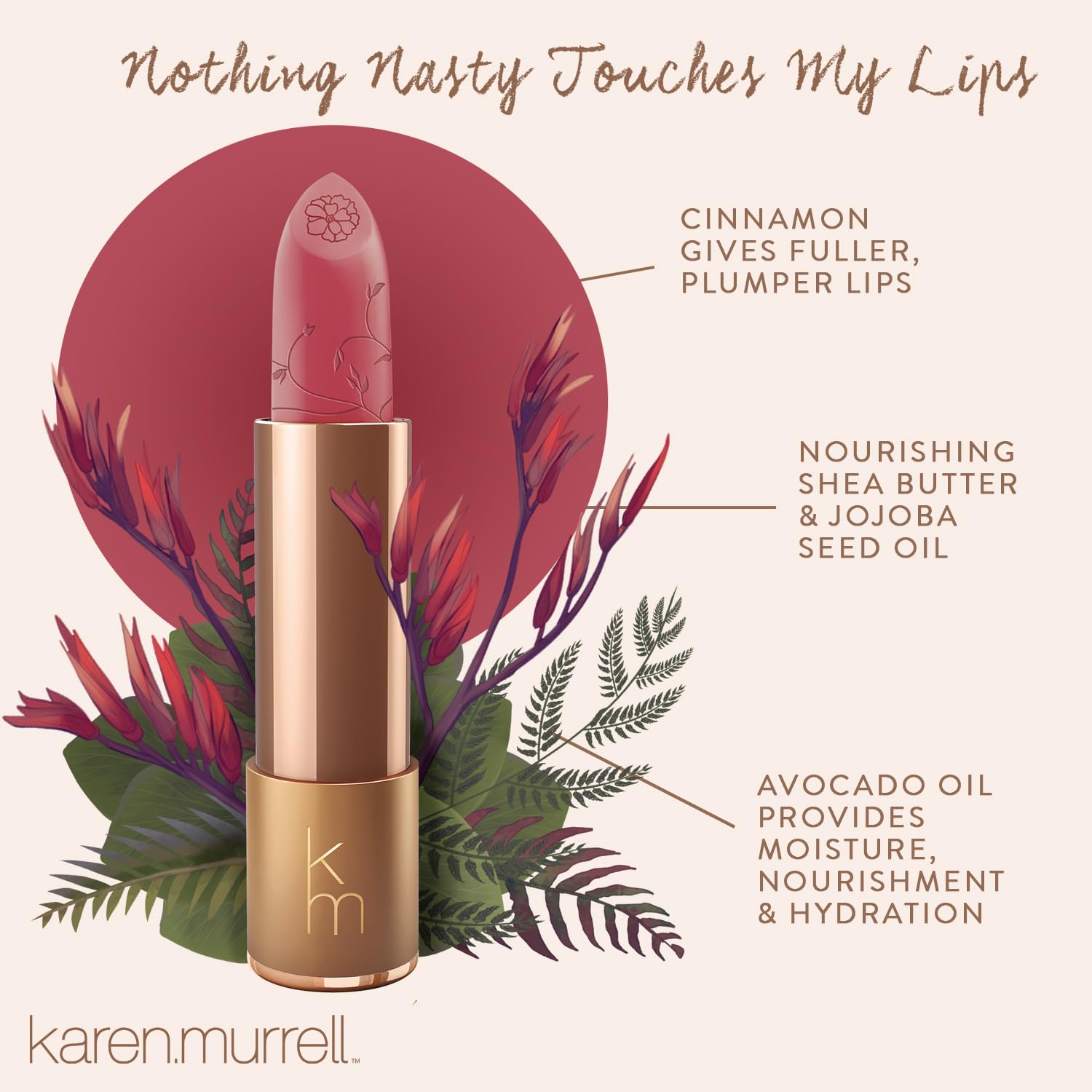 Karen Murrell Violet Mousse packaging closeup highlighting sustainable packaging