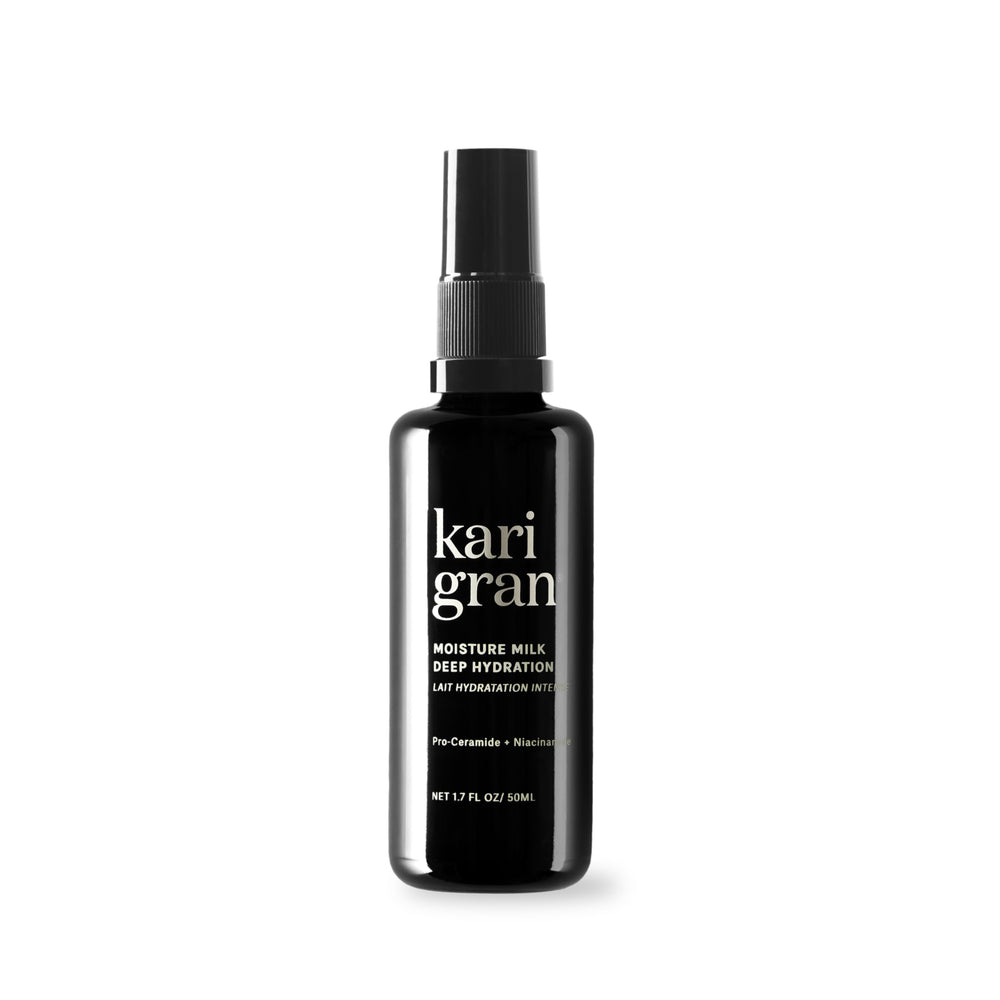 Kari Gran Moisture Milk bottle close-up highlighting barrier hydration
