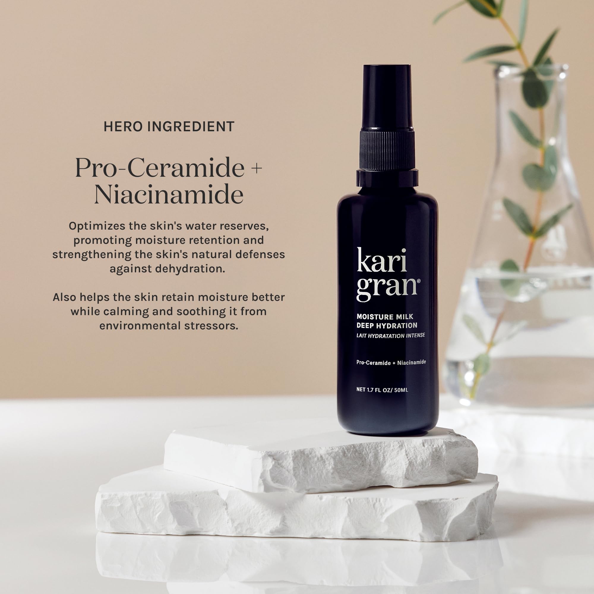 Niacinamide and Glycolic acid in Kari Gran Moisture Milk formula