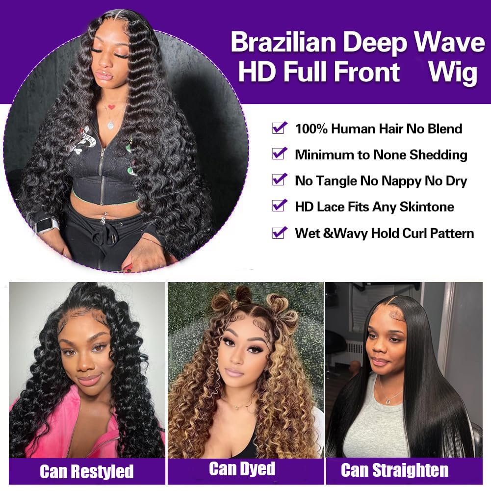 Karlami wedding party-ready deep wave wig with glamorous, natural waves