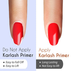 Karlash Acid-Free Bond Primer enhances adhesion safely on natural nails.