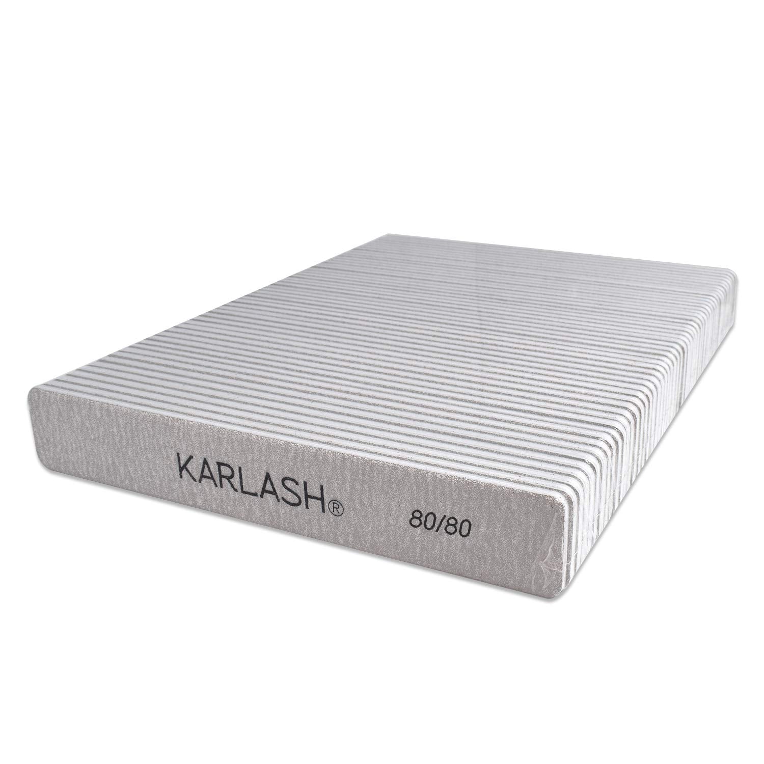 Karlash zebra double-sided emery board nail file 80/80 for smooth shaping and quick prep