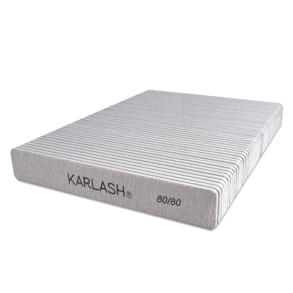 Karlash zebra double-sided emery board nail file 80/80 for smooth shaping and quick prep