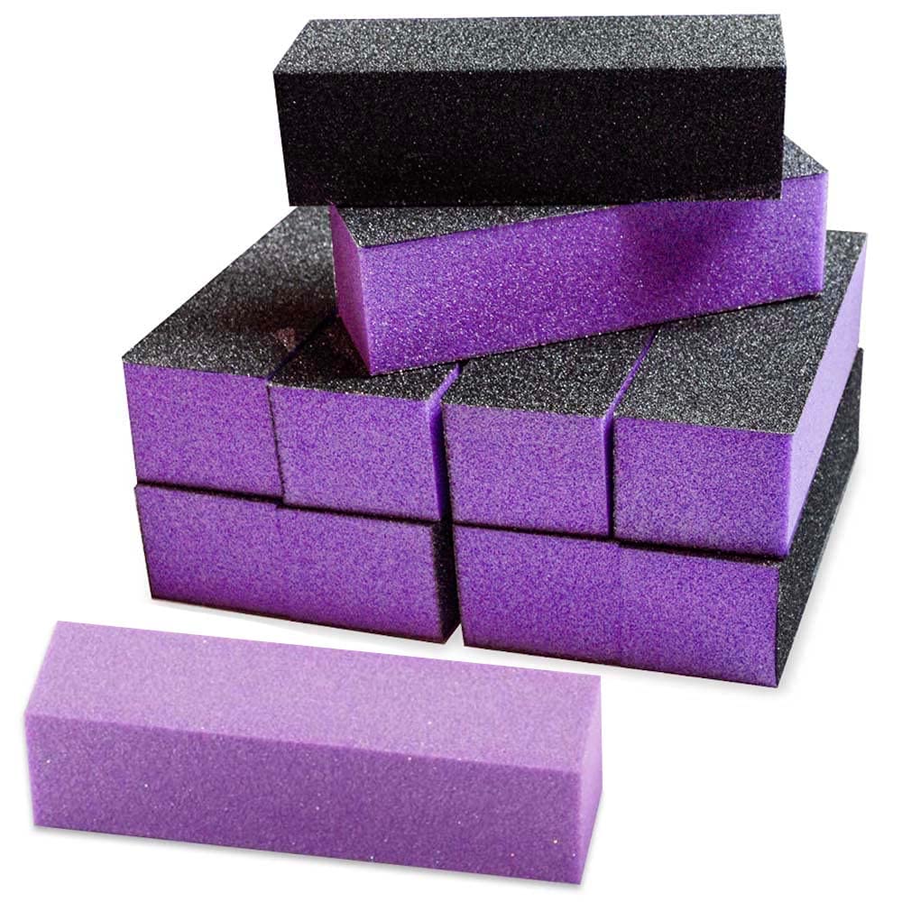 Karlash nail buffer purple front view shows a smooth buffing surface for gentle shine.