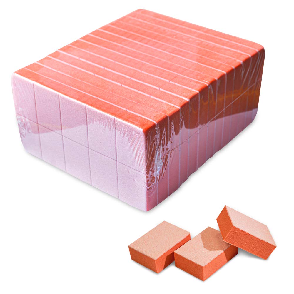 Karlash Nail Mini Orange Buffer Block front view for smoother nails and longer polish wear