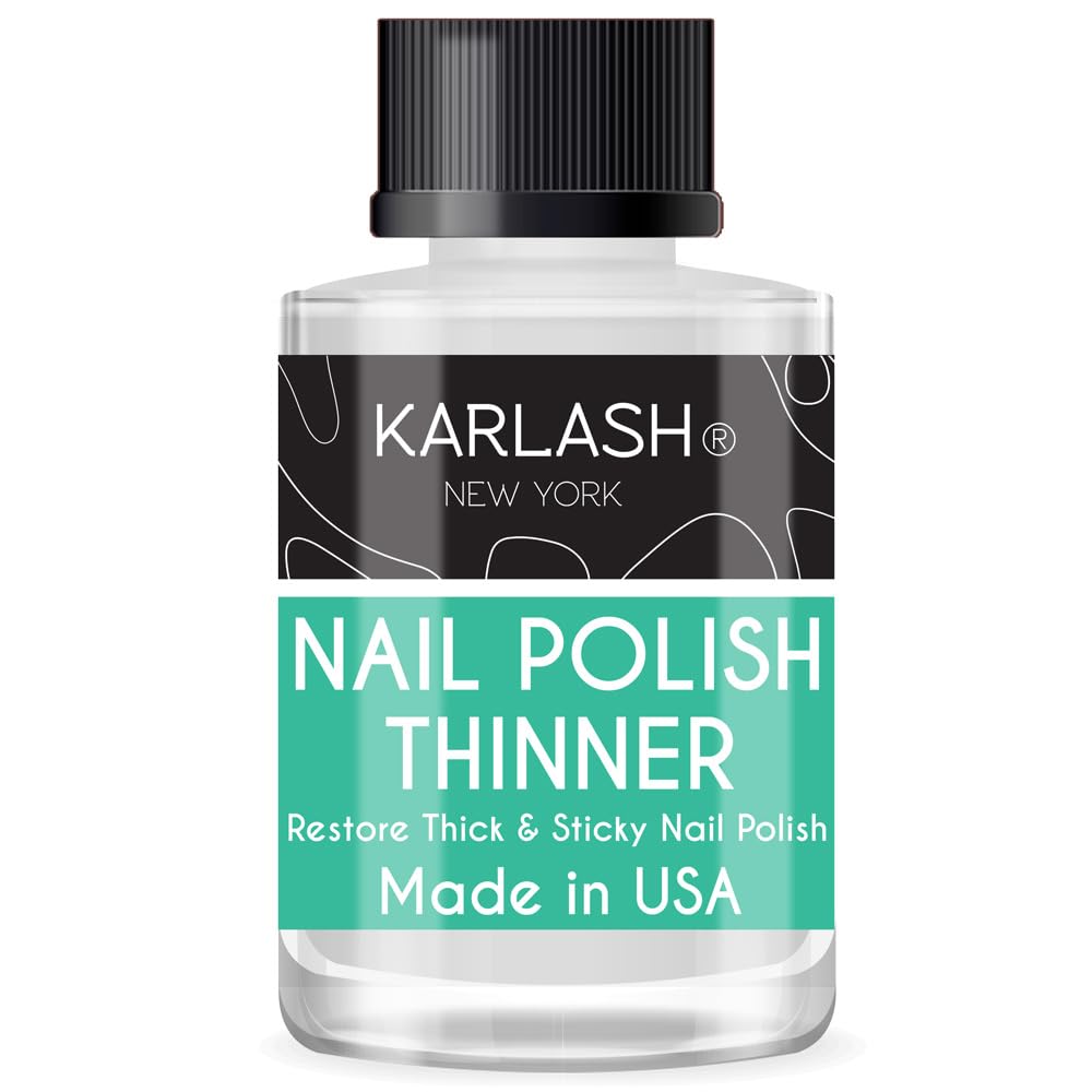 Karlash nail polish thinner bottle pour for smooth, even polish consistency.