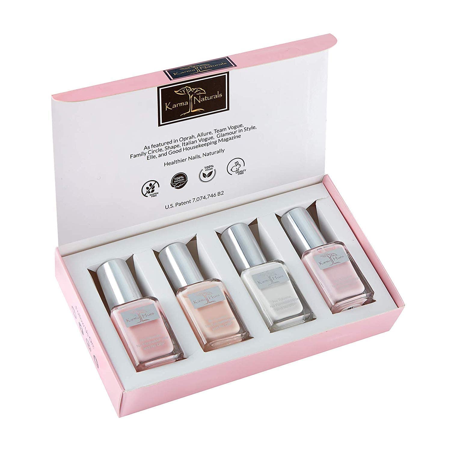 Karma Organic Beautiful Natural Nail Polish Set packaging, eco-friendly and gift-ready.