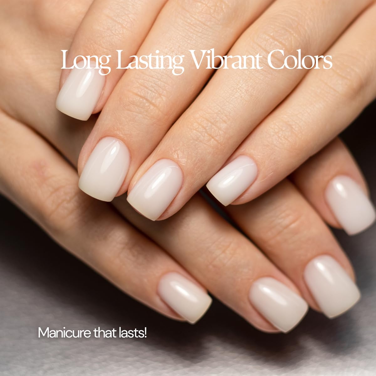 Karma Organic French White polish chip resistance shown on hands