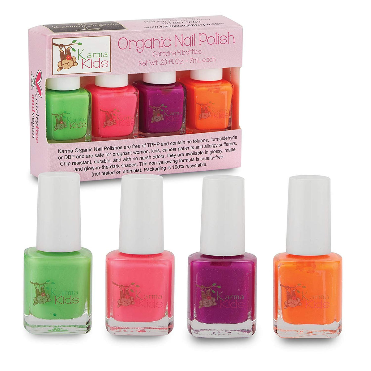 Karma Organic Kids Nail Polish Box No. 2 packaging emphasizing eco-friendly materials for gifting