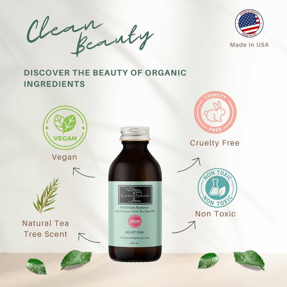 Applying Karma Organic remover to nails with cotton pad for removal