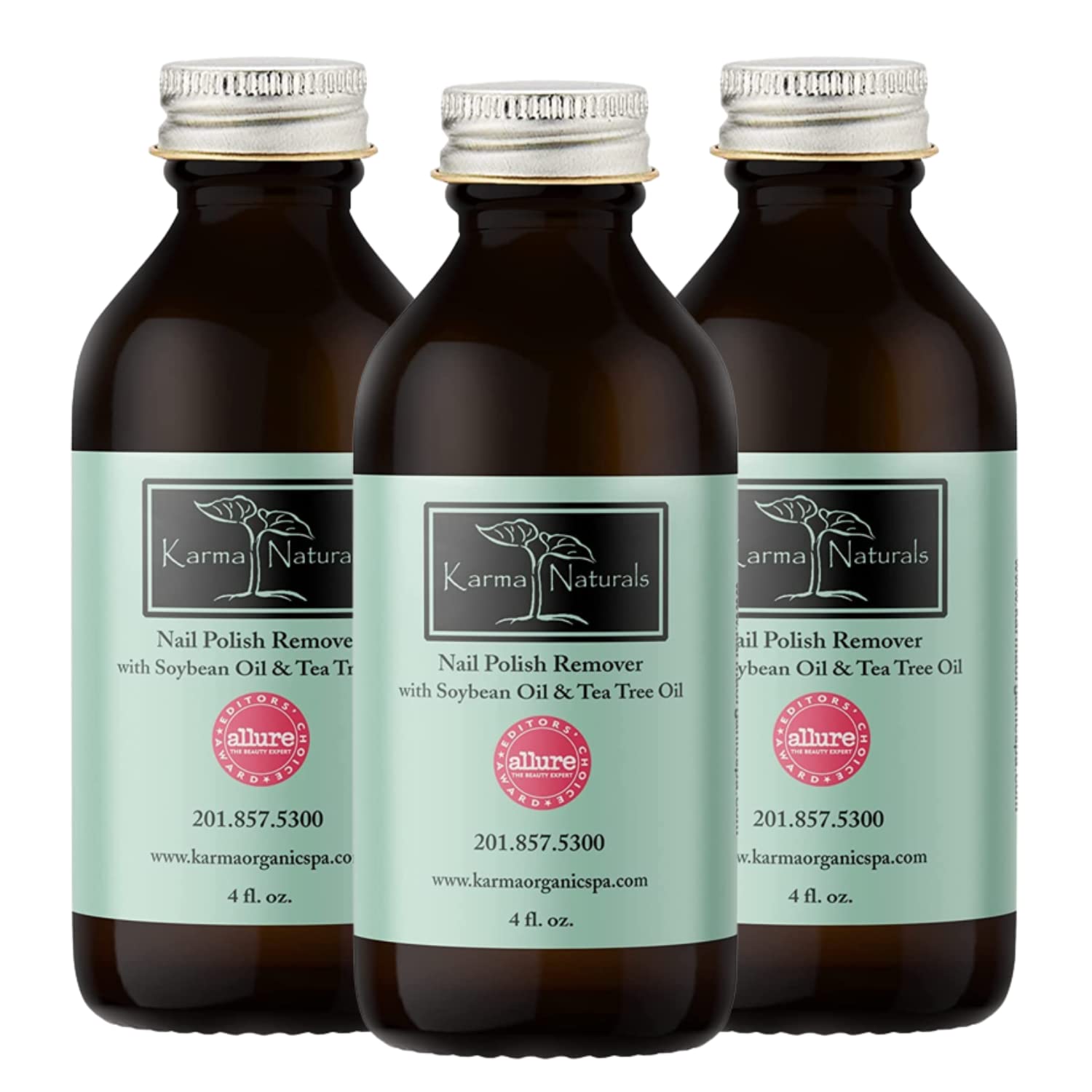 Karma Organic Nail Polish Remover bottle closeup showing nourishing formula
