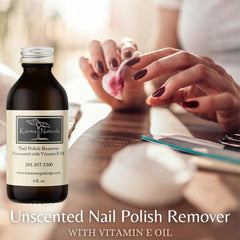 Karma Organic Nail Polish Remover bottle label highlighting vegan, cruelty-free credentials