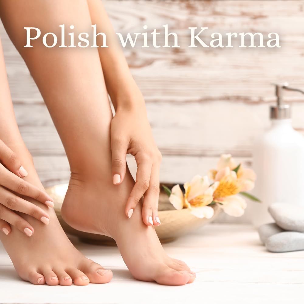 Karma Organic Nail Polish Remover close-up on nails showing conditioning effect