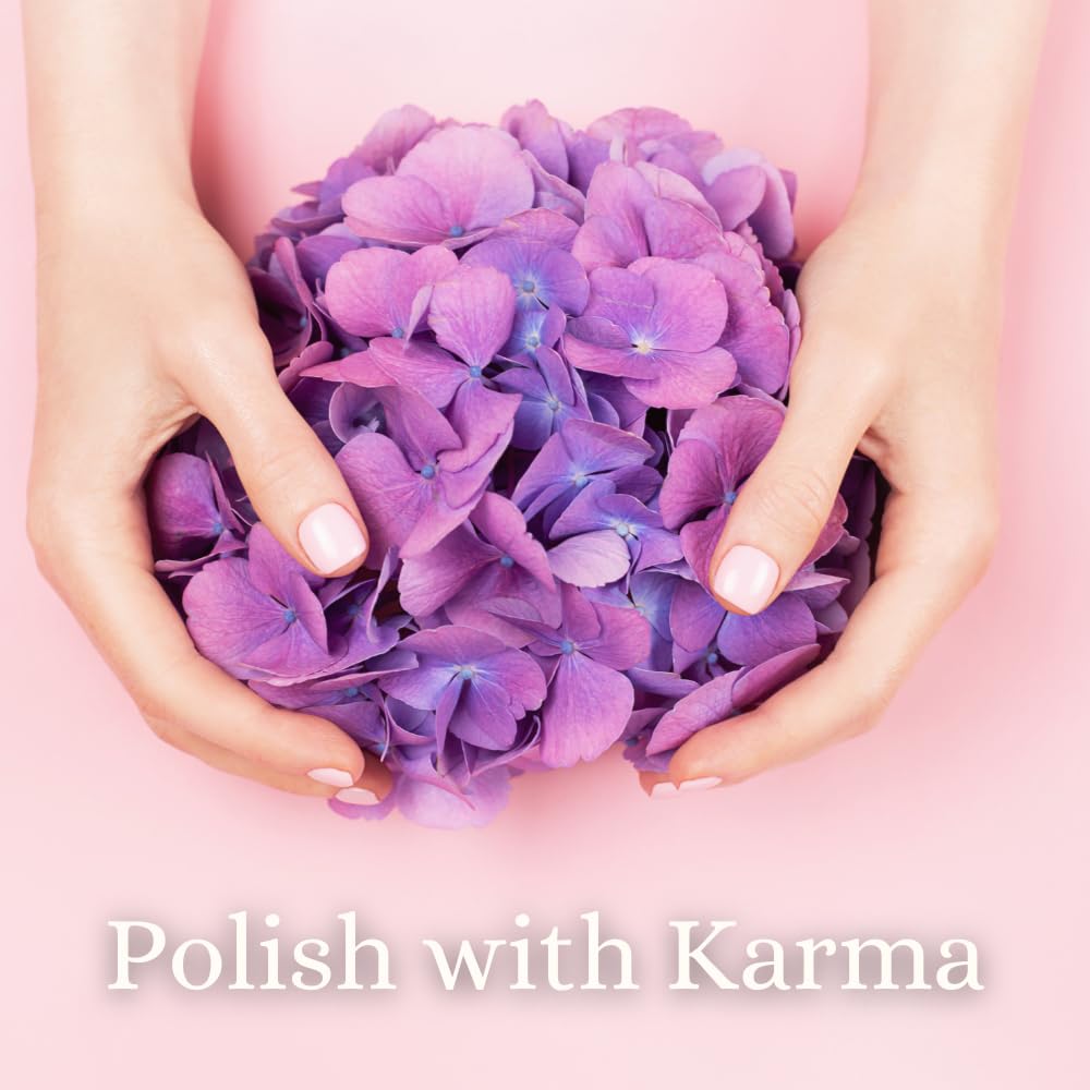 Karma Organic Nail Polish Remover vegan cruelty-free badge signals ethical choice.