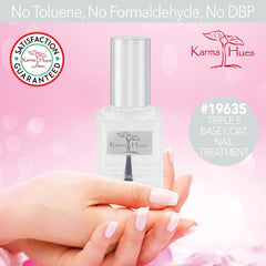 Karma Organic soy-based formula ingredients support gentle nail care.