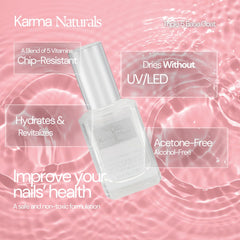 Karma Organic Triple 5 Base Coat on nails ready for polish, promoting smooth foundation