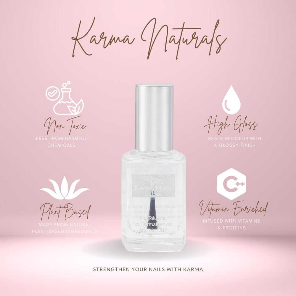 Karma Organic Triple 5 Base Coat packaging on display, eco-friendly and cruelty-free
