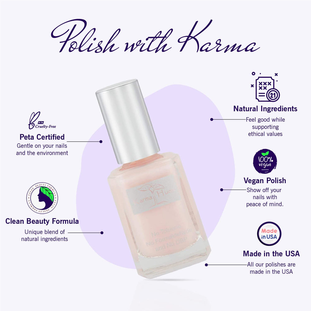 Karma Organic vegan cruelty-free logo communicates compassionate, ethical nail care