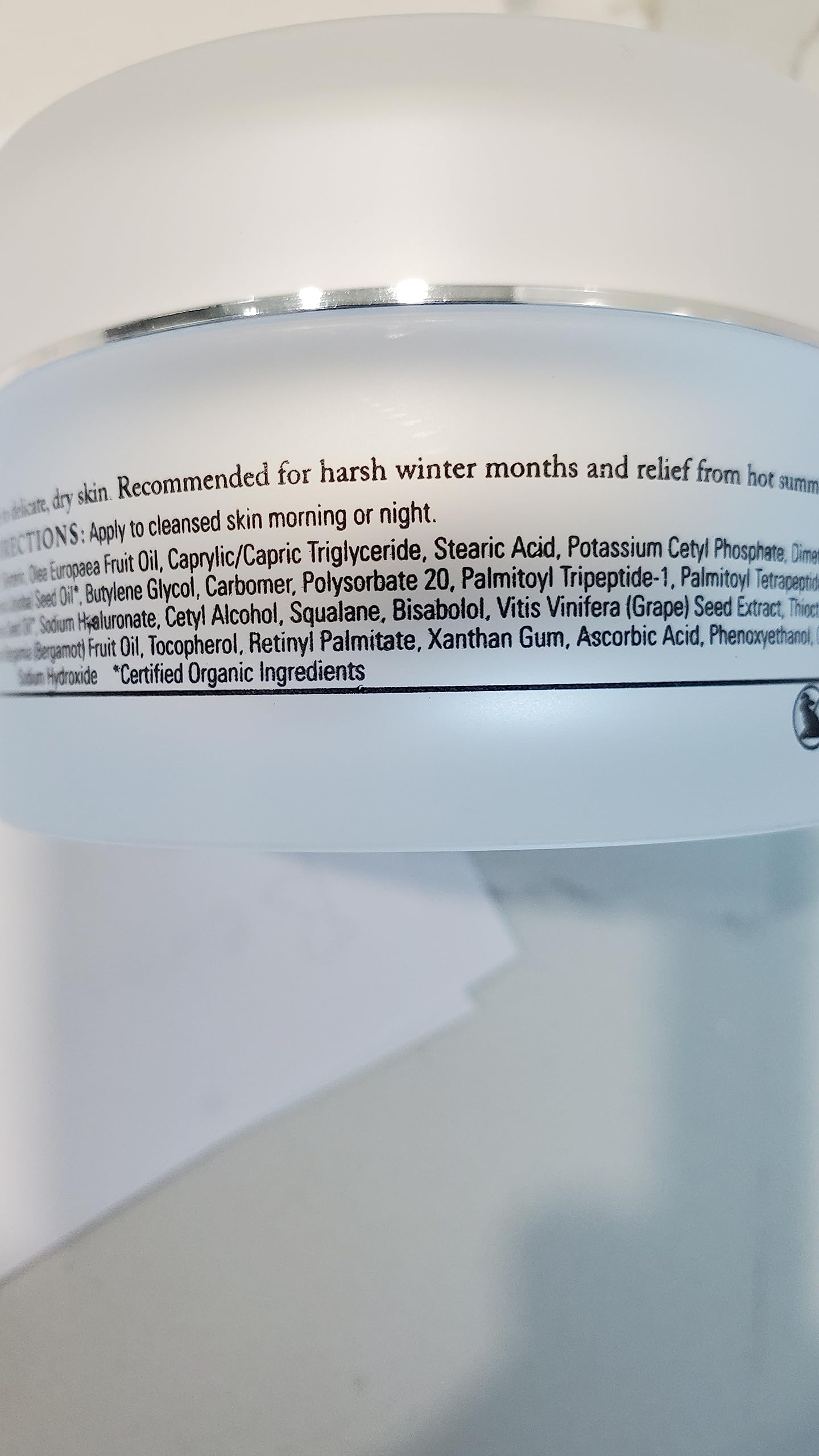 KarmaCeuticles soybean protein ingredients label emphasizes plant-based nourishing benefits.