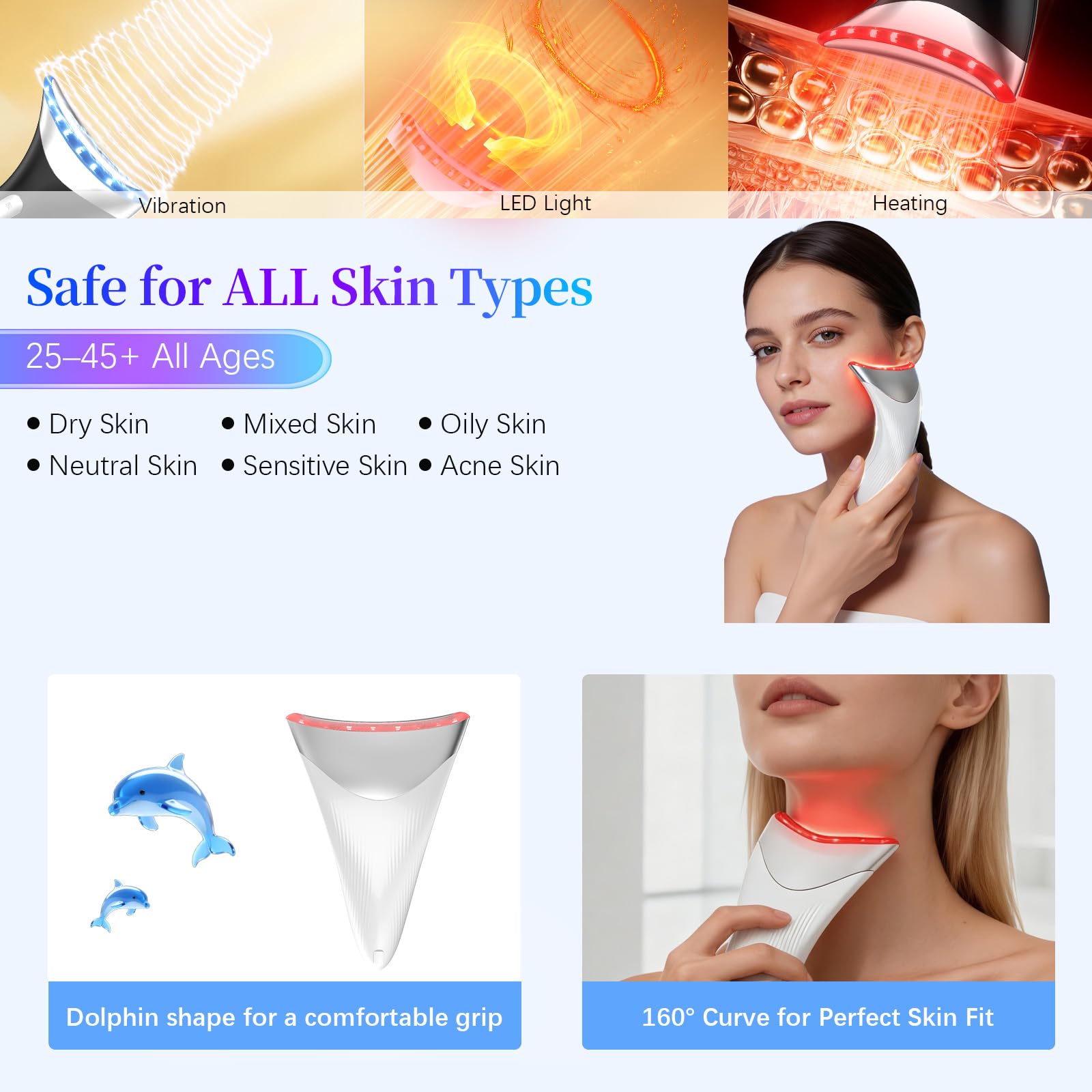 Karrong purple-light therapy promotes calm skin during routine use.