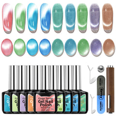 Karroy Cat Eye gel nail polish bottle with magnetic effect for at-home salon results.