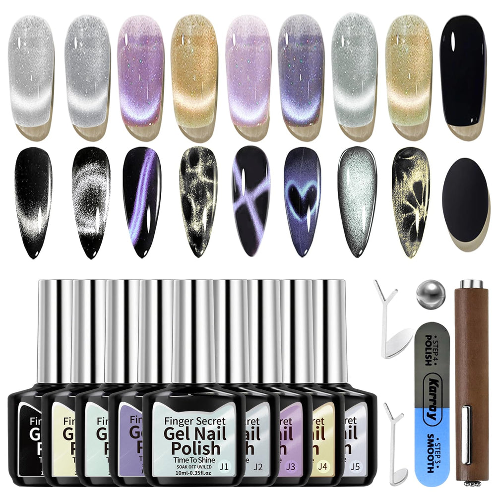 Karroy cat-eye gel polish bottle for chic at-home nail art.