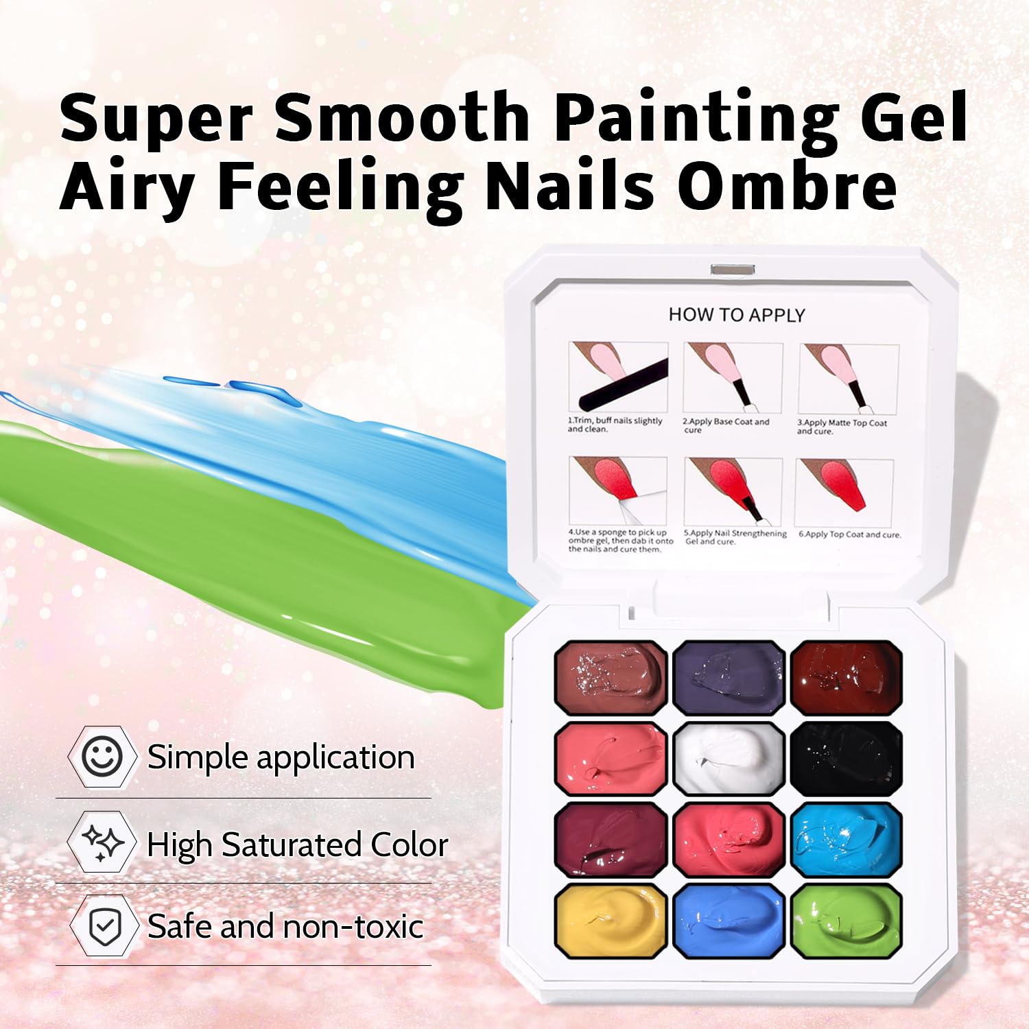 Vibrant, pigmented Karroy gel colors for bold nail art