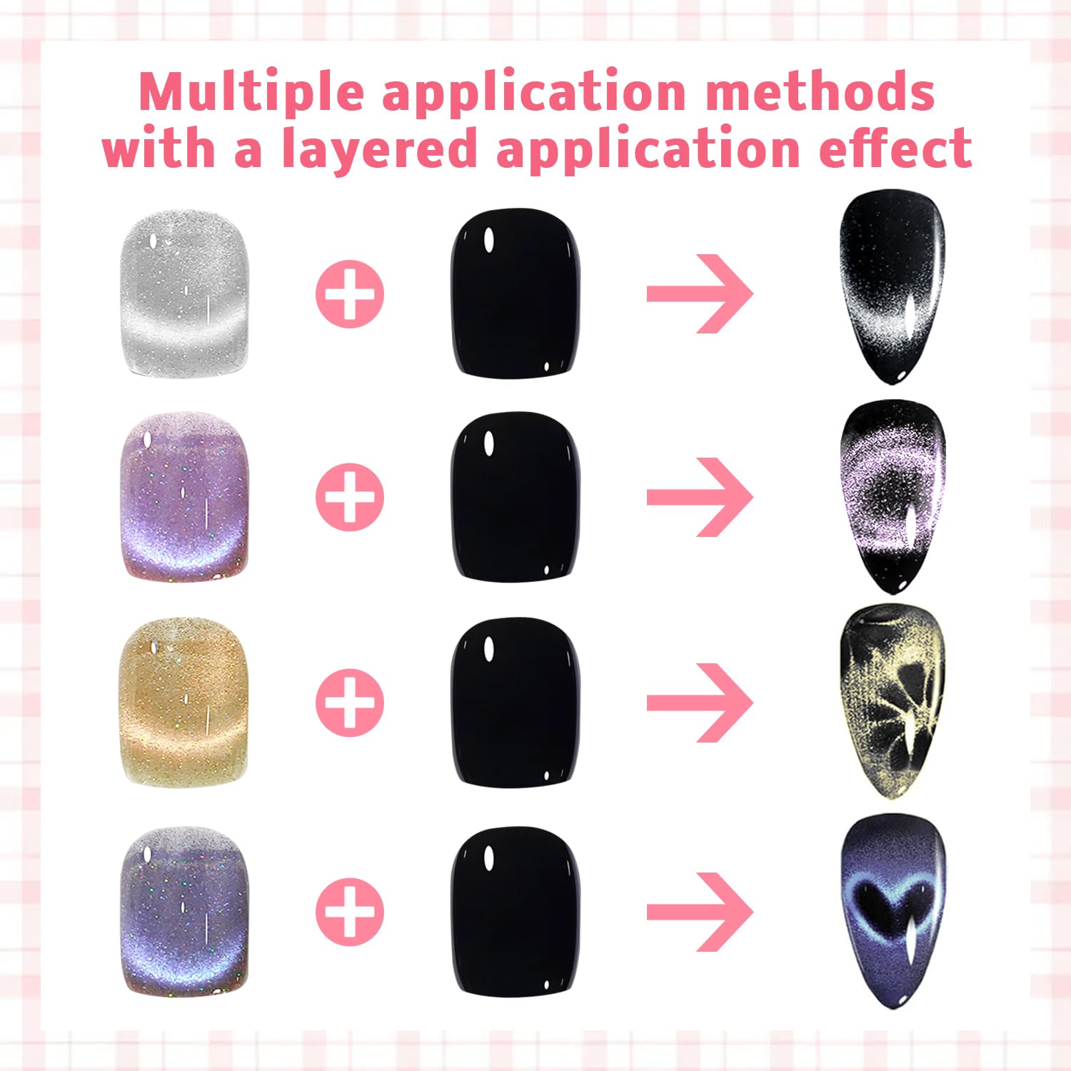 Karroy holographic glitter particles add depth and shine to nails.
