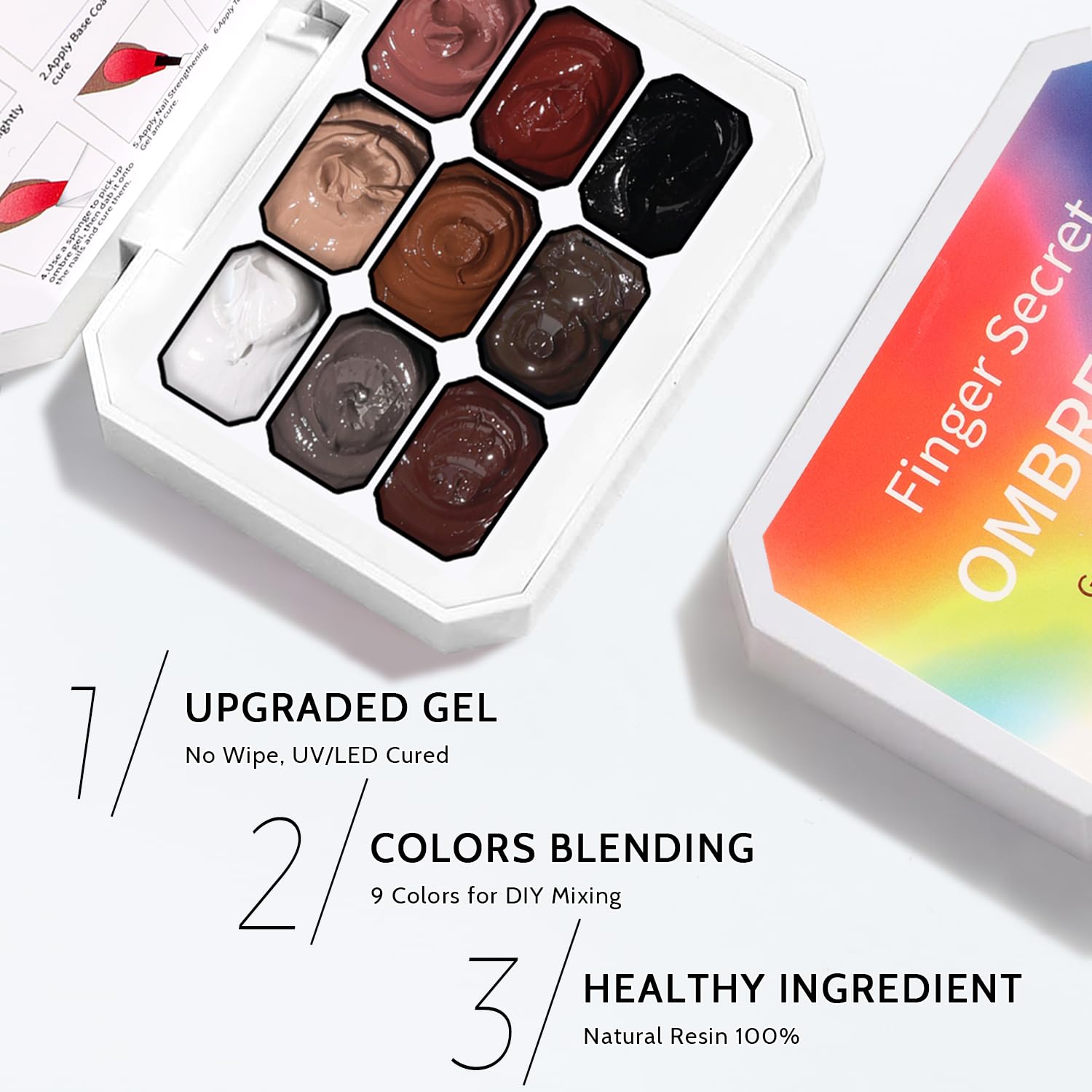 Karroy multifunctional paint gel used for nail art and chrome powder.