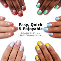 Karroy nine colors ombre nail gel offers vibrant shade options for bold looks.