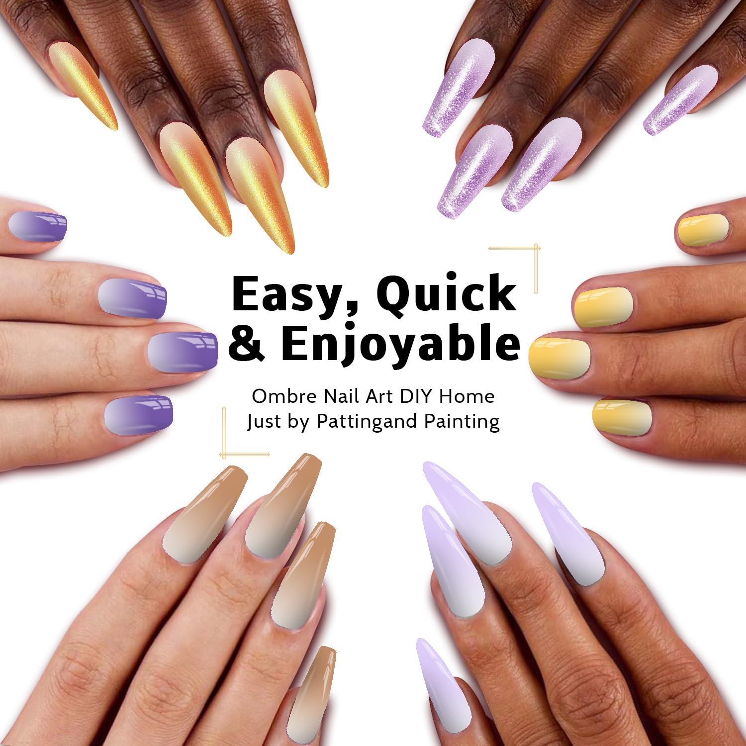 Karroy ombre gradient nail art palette swatches demonstrate seamless color blending