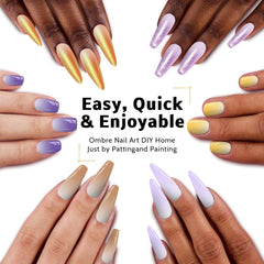 Karroy ombre gradient nail art palette swatches demonstrate seamless color blending