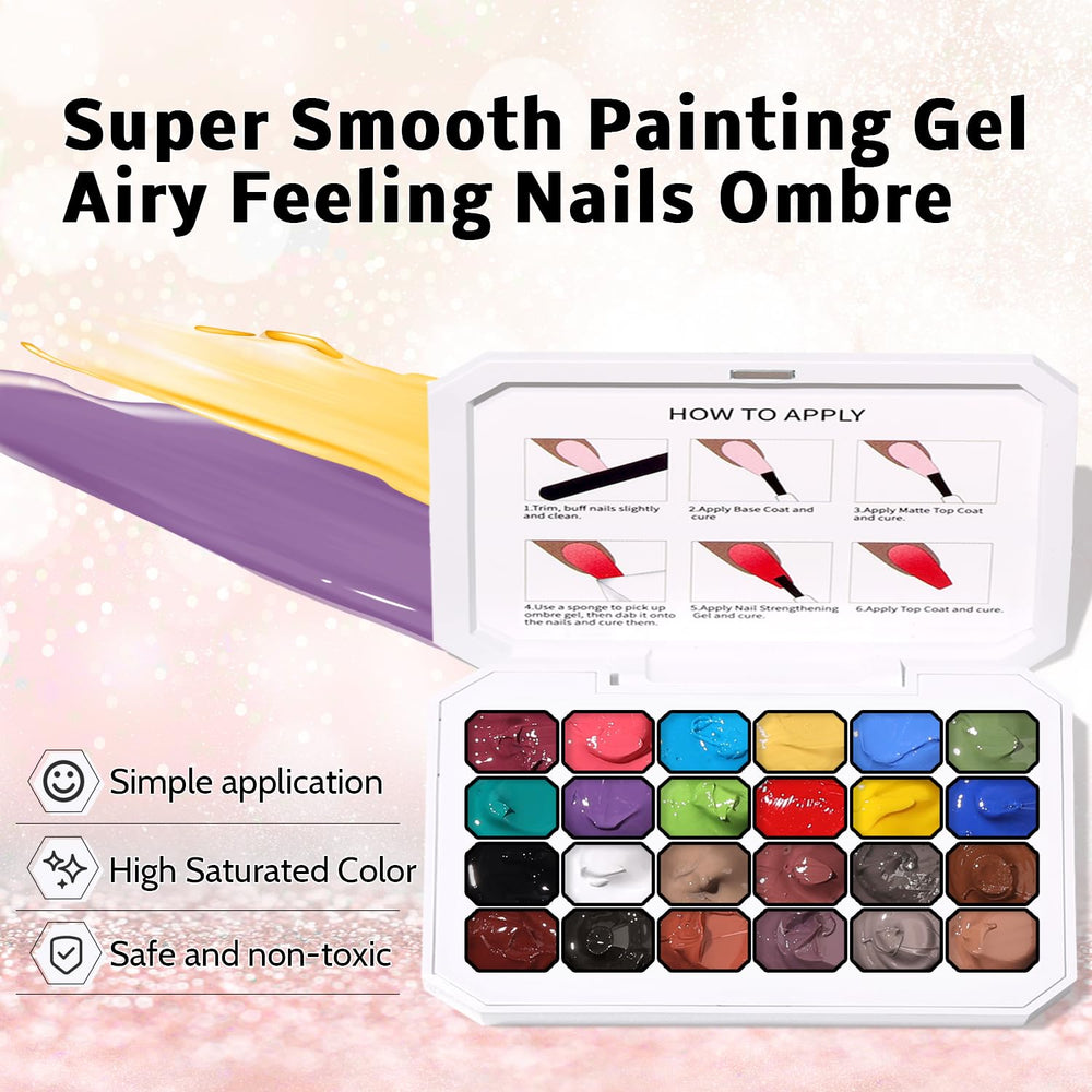 Karroy ombre gradient nails application using sponge tapping for soft transitions