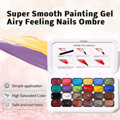 Karroy ombre gradient nails application using sponge tapping for soft transitions