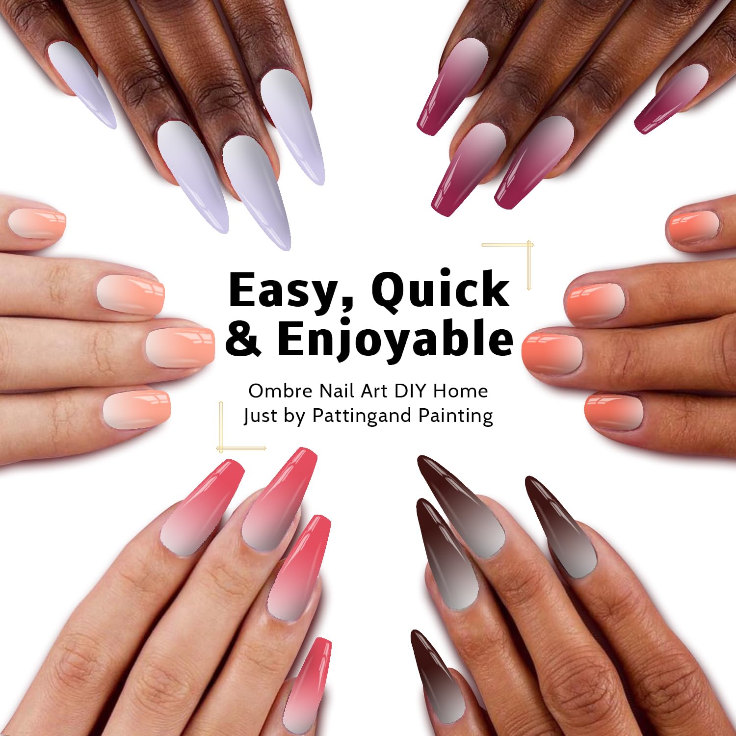 Karroy ombre nails achieved with sponge patting technique in minutes