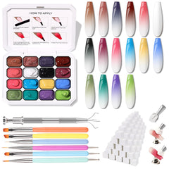 Karroy ombre painting nail gel set enables smooth gradient results.