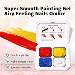 Karroy sponge pat gel nail palette vivid color swatch helps plan gradients