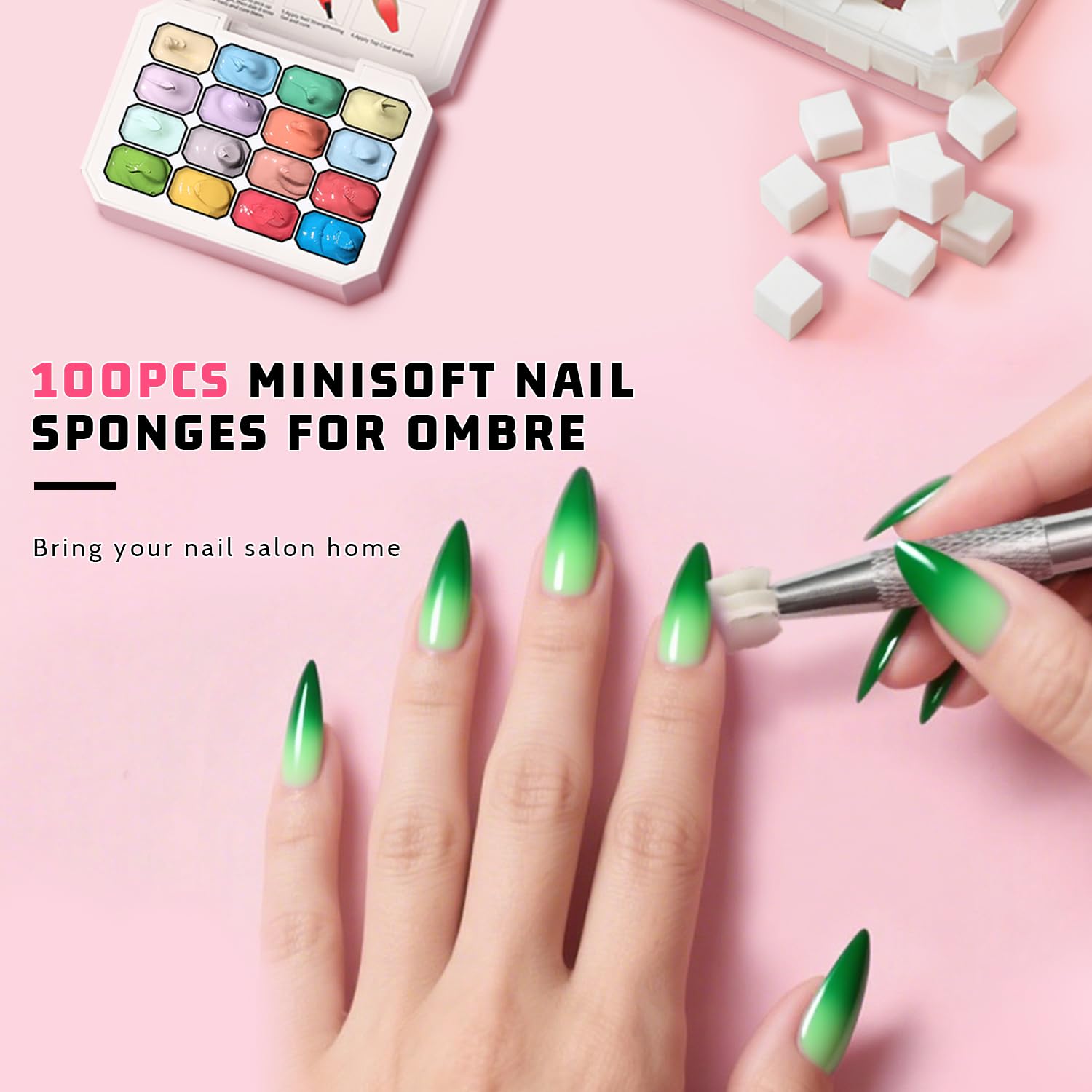 Karroy sponge-pat nails demonstrates easy gradient application at home.