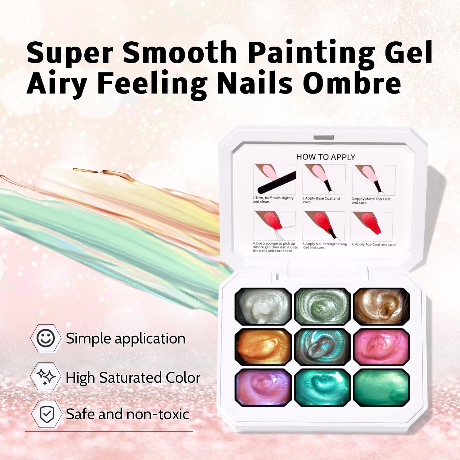 Karroy Sponge Pat Paint Gel with mermaid chrome offers reflective, coastal-inspired finishes.