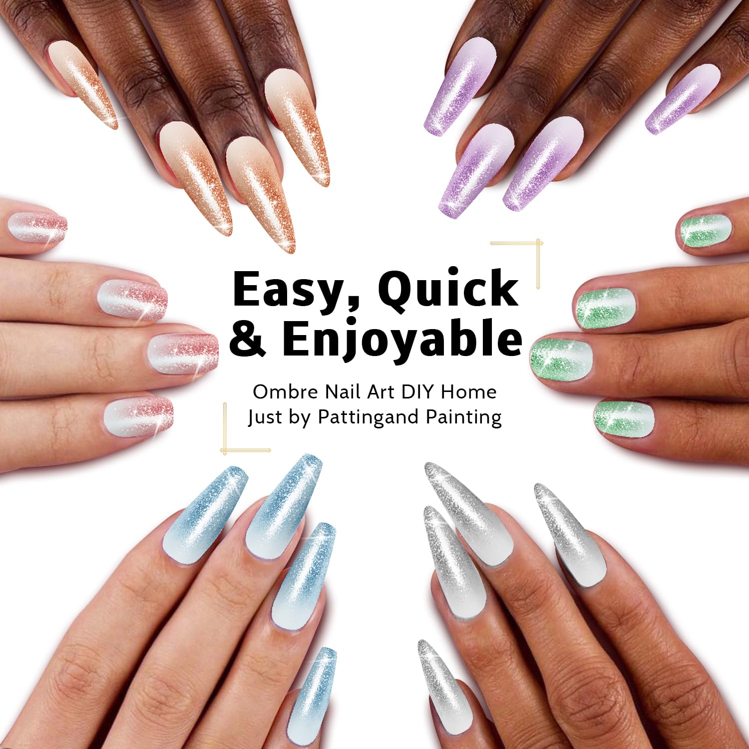 Karroy Sponge Pat Paint Nail Gel blooming nails with soft color transitions