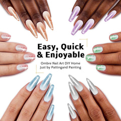 Karroy Sponge Pat Paint Nail Gel blooming nails with soft color transitions