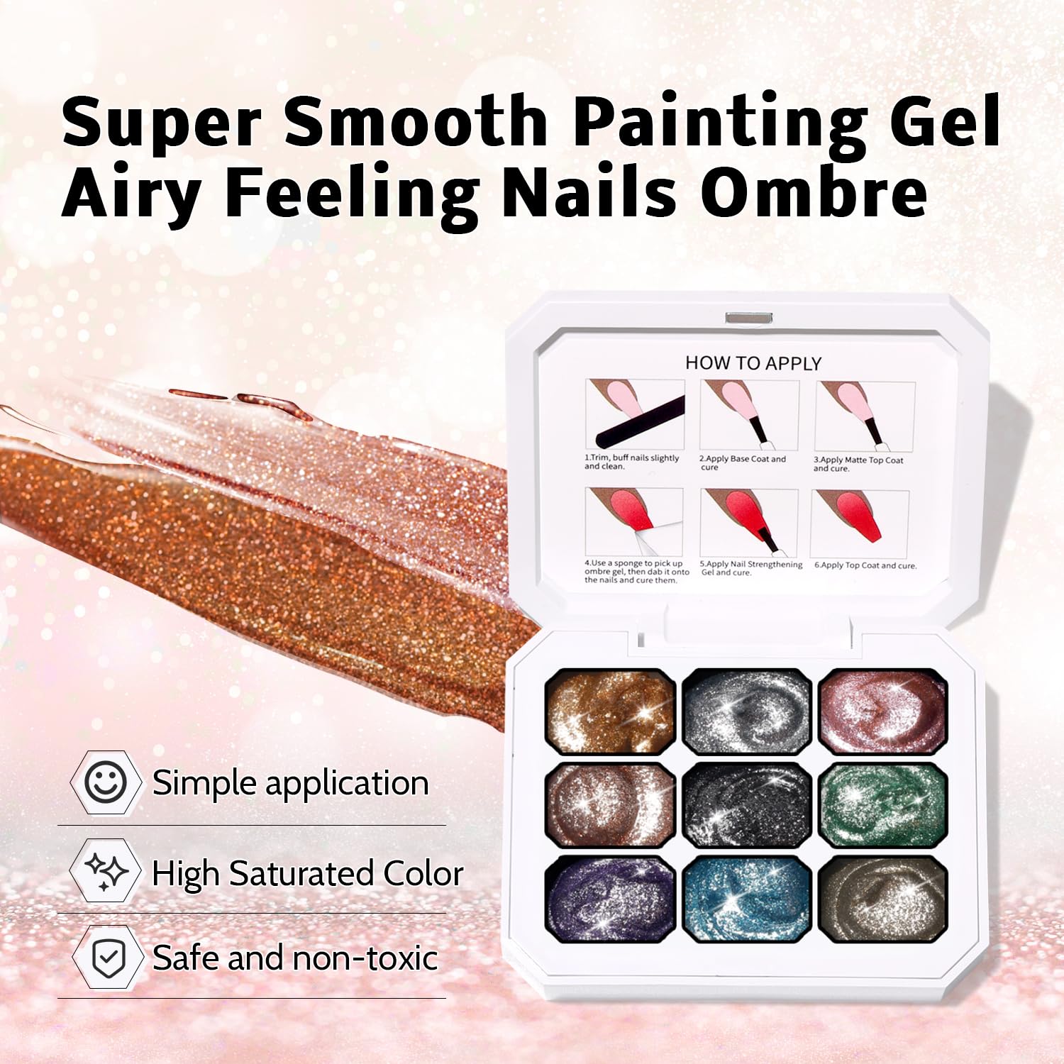 Karroy Sponge Pat Paint Nail Gel no-wipe formula for easy clean finish