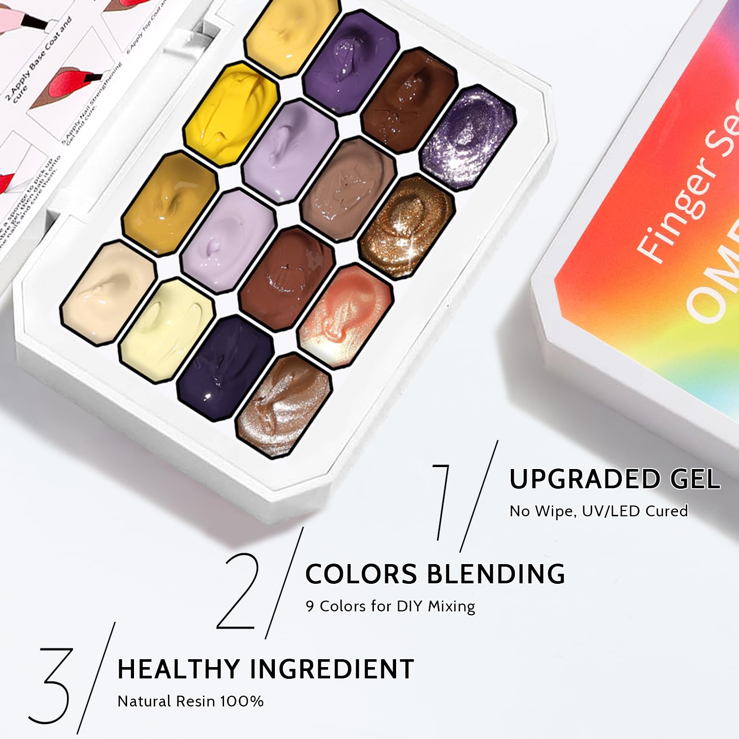 Karroy UV/LED cured gel swatches show quick, durable color setting