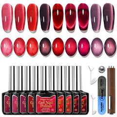 Karroy vernis gel Cat Eye rouge - bouteille 10 ml prête à l’application