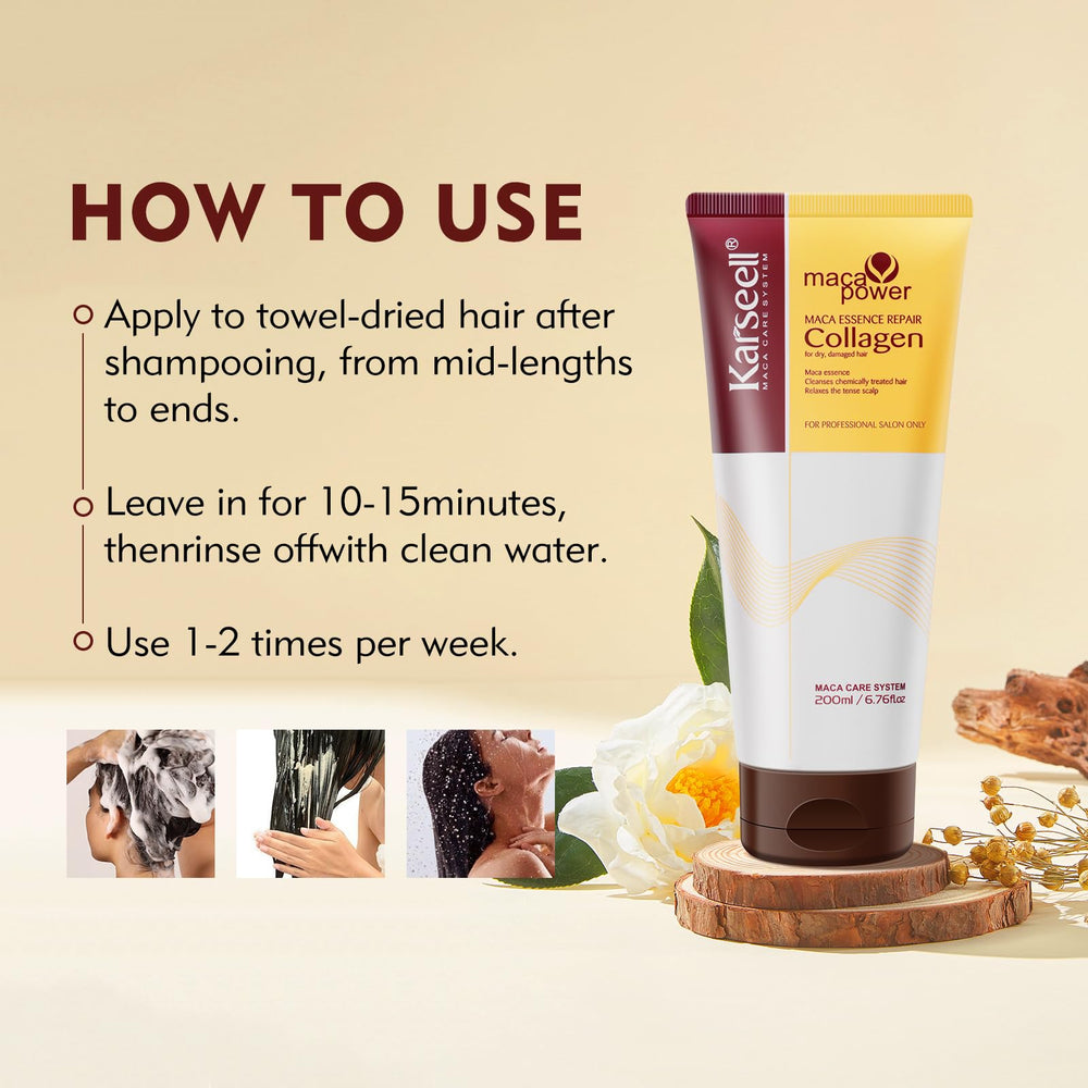 Karseell 200ml container on a bathroom shelf for at-home care.