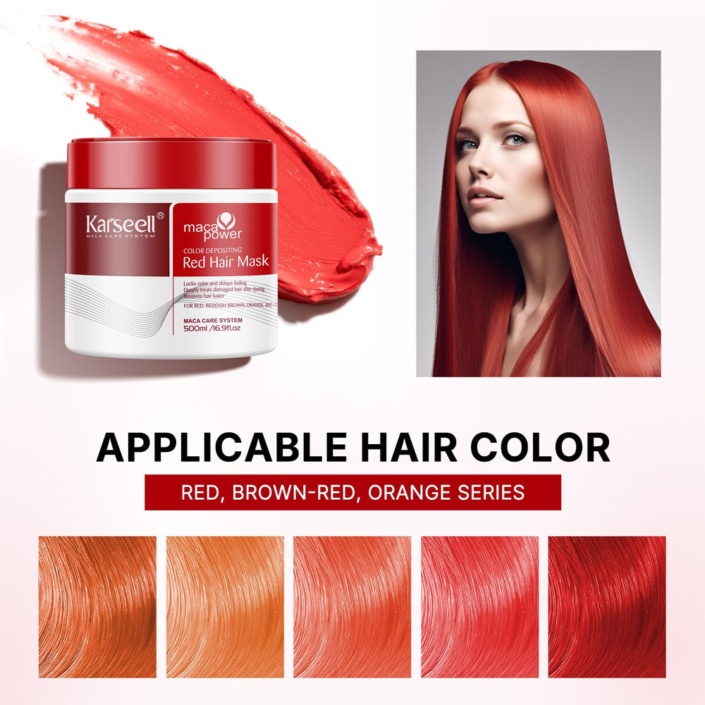 Karseell hair mask application on damp hair for quick color refresh.