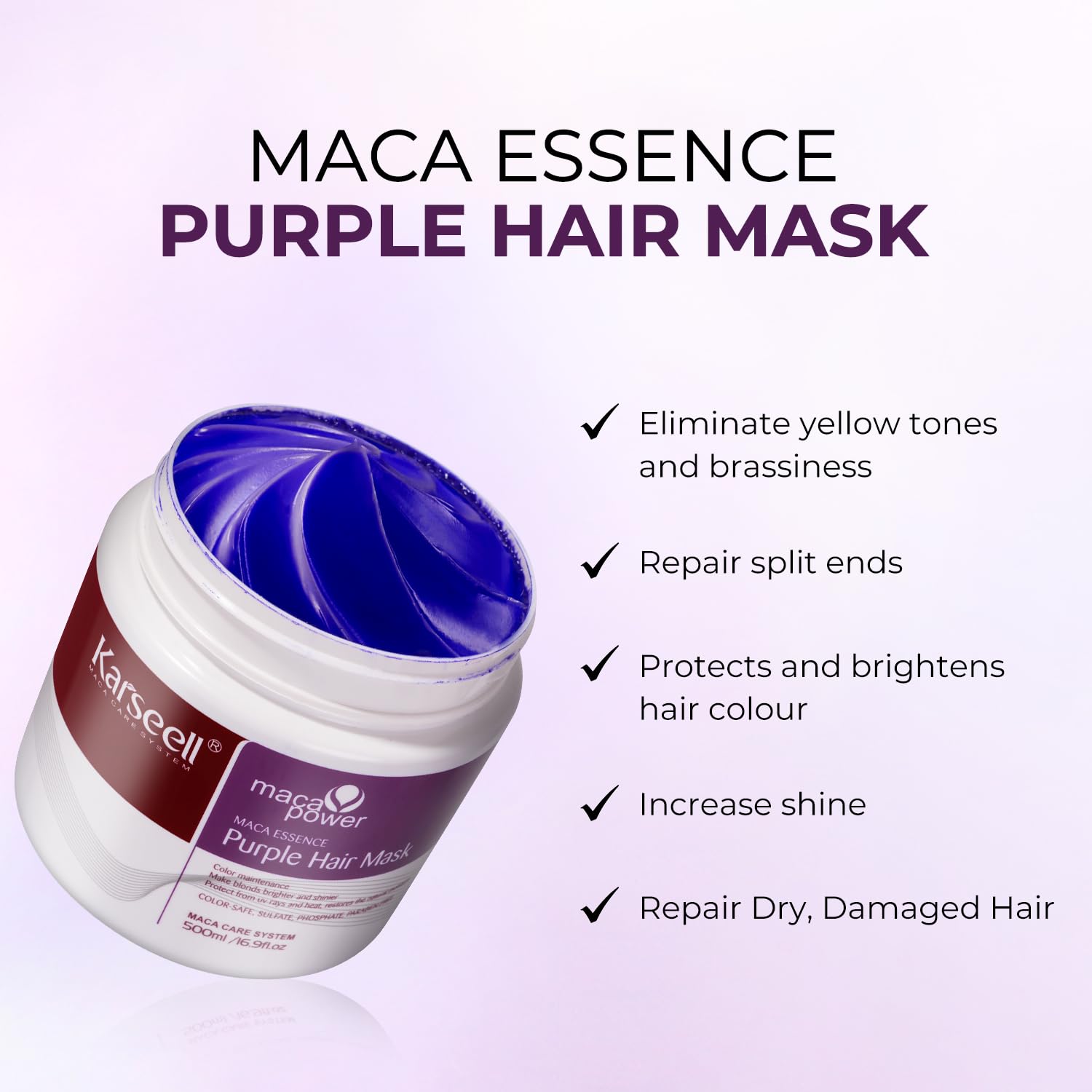 Karseell Purple Hair Mask application on blonde hair for even color