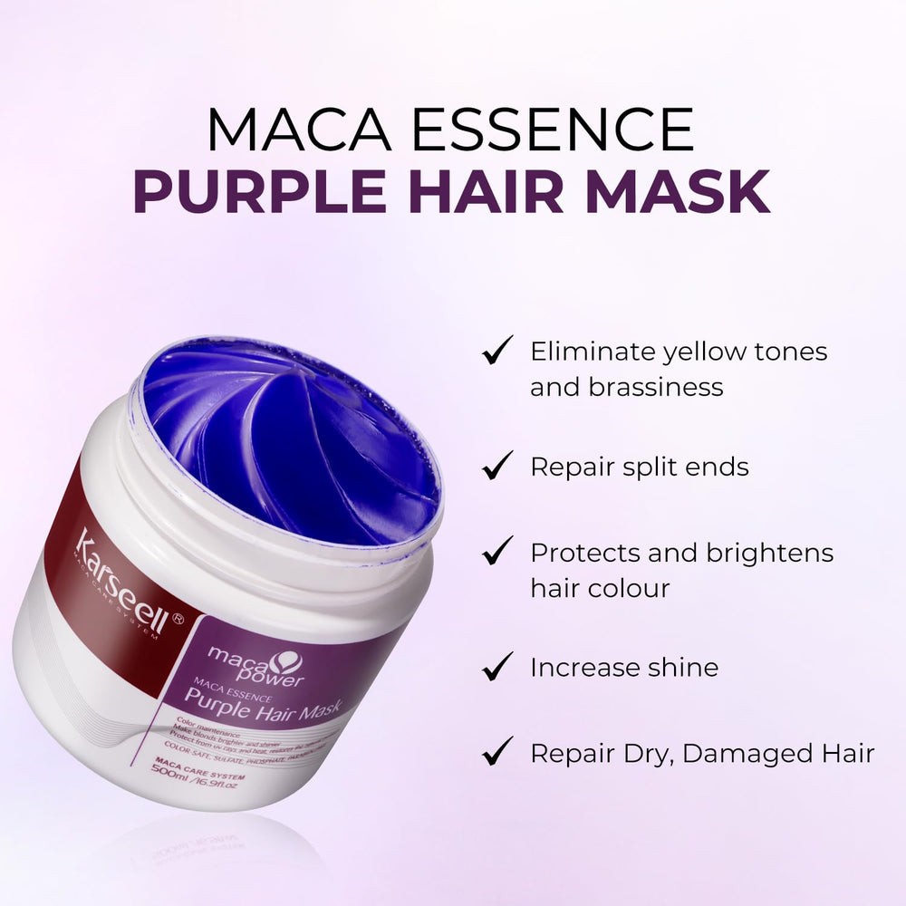 Karseell Purple Hair Mask application on blonde hair for even color