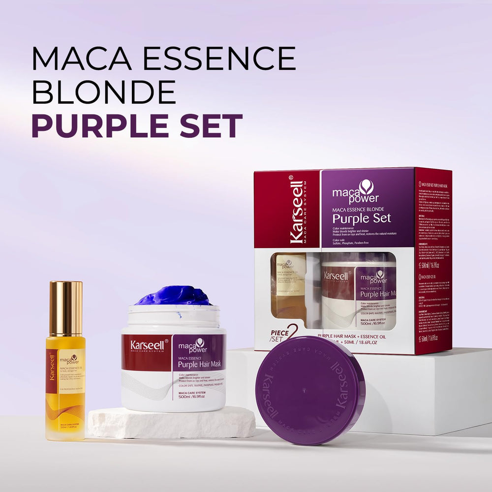 Karseell Purple Hair Mask jar close-up highlighting rich moisture for silky hair