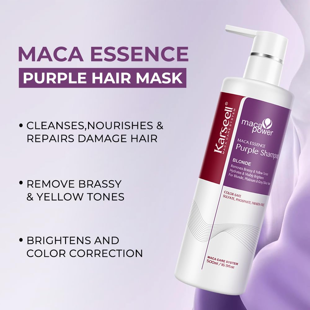 Karseell purple shampoo lather action for vibrant, brass-free blonde tones
